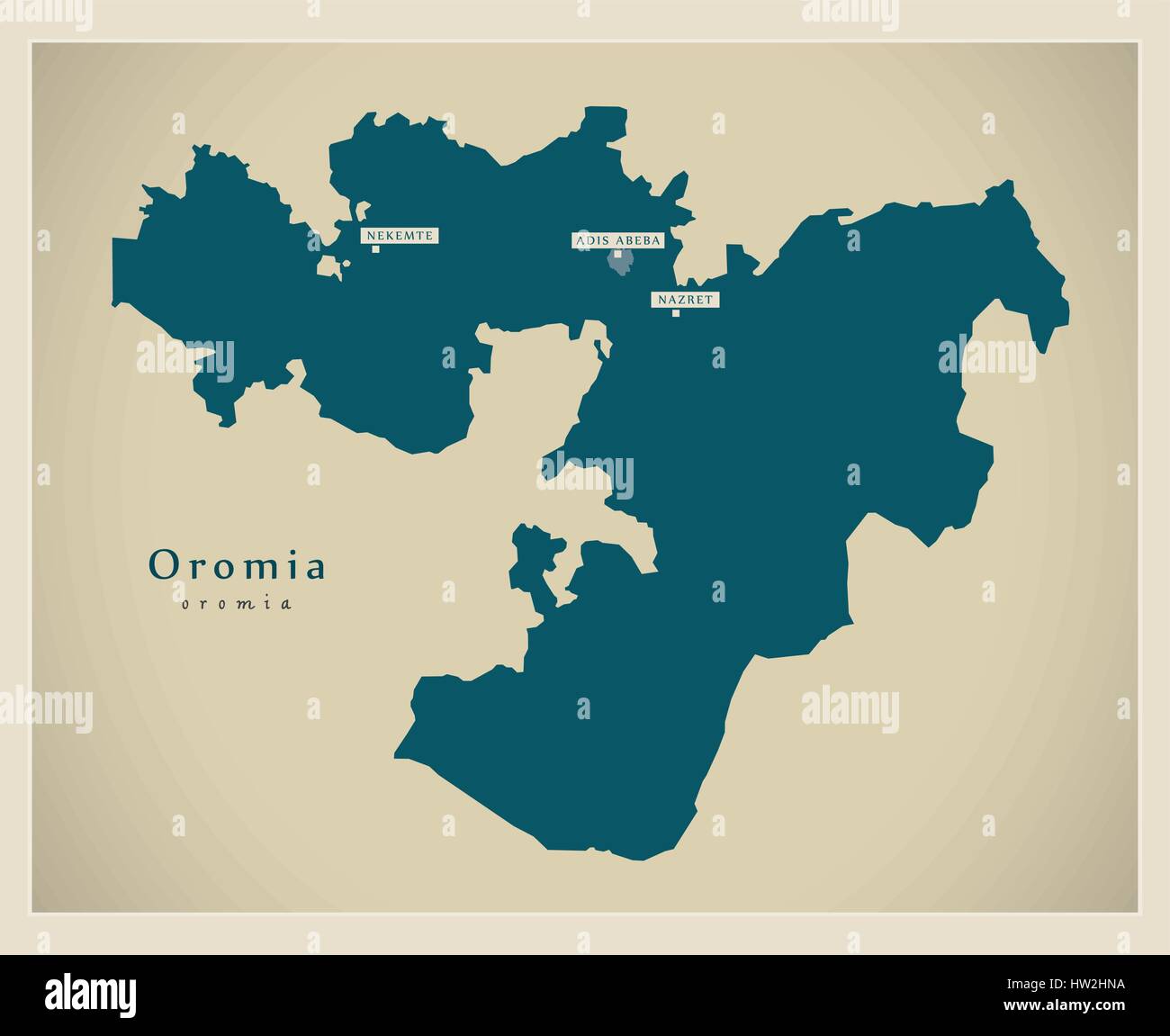 Mappa moderno - Oromia ET Illustrazione Vettoriale