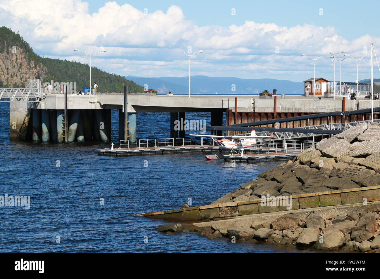 Cessna Float Plane a Quais Saguenay Foto Stock