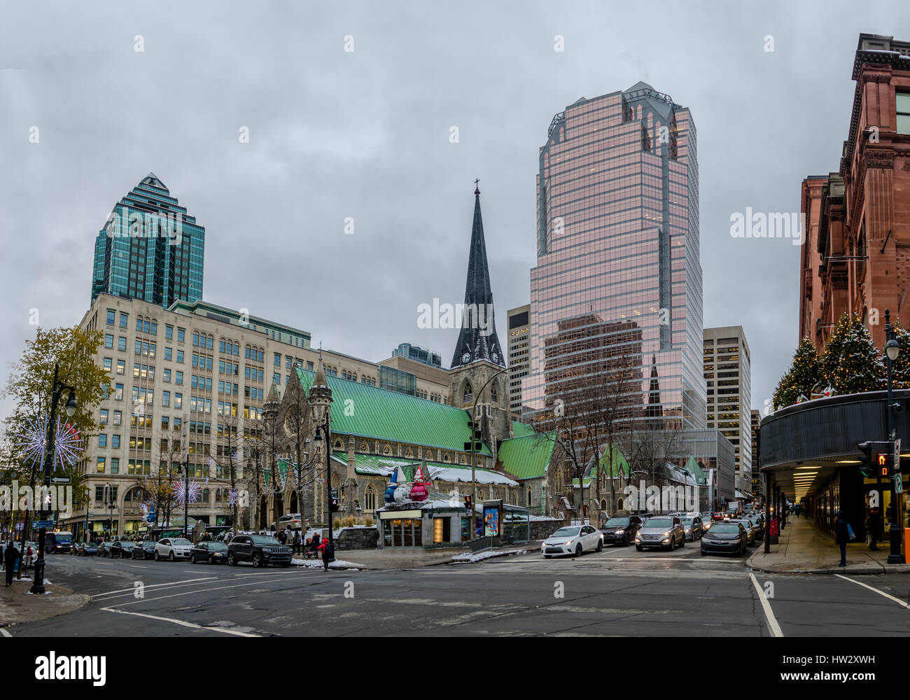 Edifici e grattacieli di Downtown - Montreal, Quebec, Canada Foto Stock