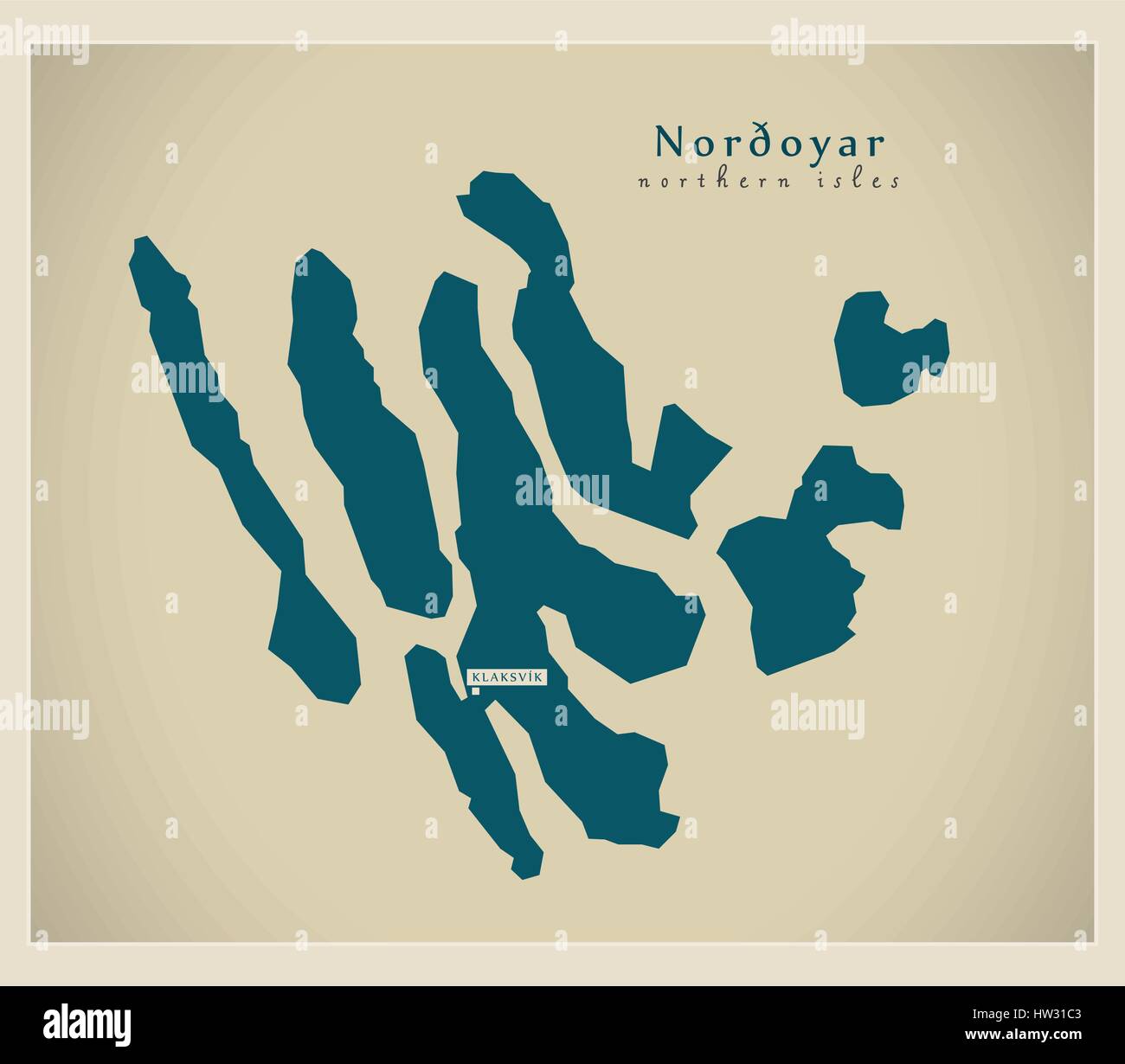 Mappa moderno - Norooyar FO Illustrazione Vettoriale