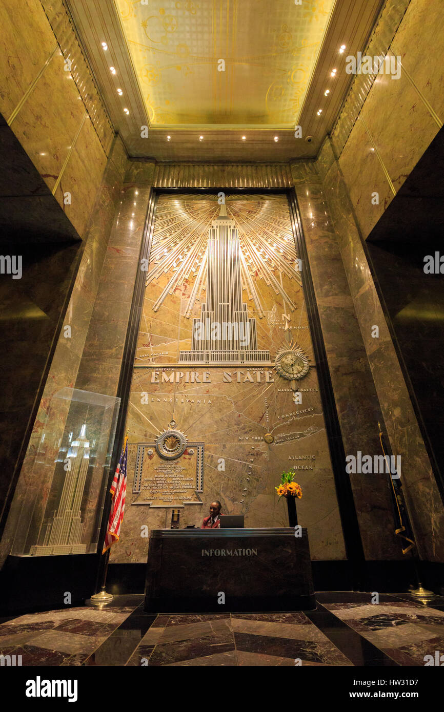 Stati Uniti d'America, New York New York City, Manhattan, Empire State Building, Sala principale Foto Stock