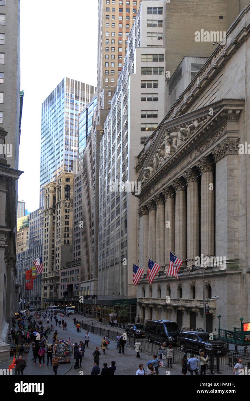 Stati Uniti d'America, New York New York City, la parte inferiore di Manhattan, Wall Street Foto Stock