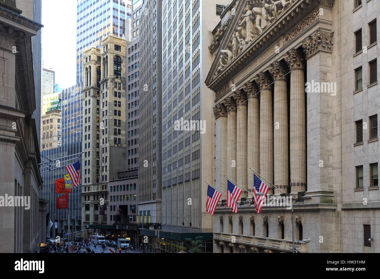 Stati Uniti d'America, New York New York City, la parte inferiore di Manhattan, Wall Street Foto Stock