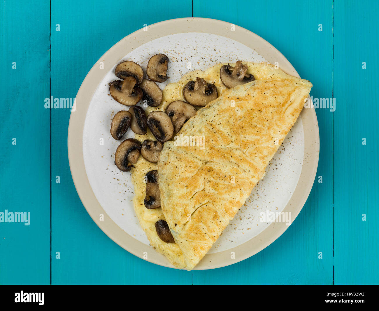 Cucinata fresca sana frittata di funghi per la prima colazione o il pranzo Foto Stock