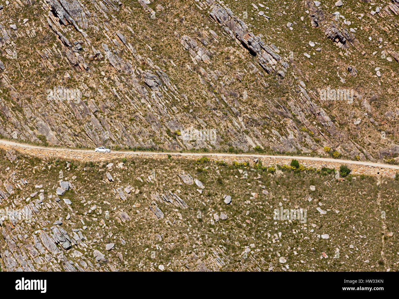 Swartberg Pass, Sud Africa - una guida auto le strette disfatto fino strada attraverso le montagne, il Karoo, Western Cape, Sud Africa Foto Stock