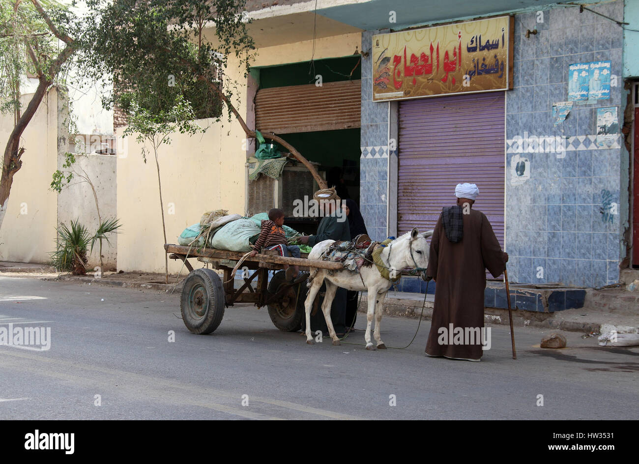 La vita quotidiana a Luxor Foto Stock