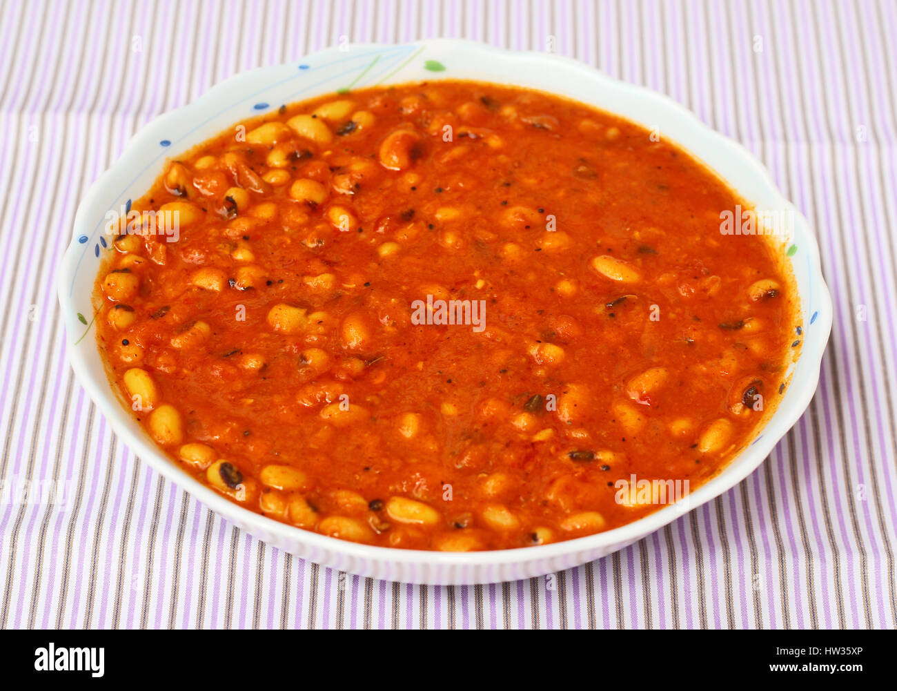 Spicy Lobia dal piatto; pasto popolare di famiglie indiano Foto Stock