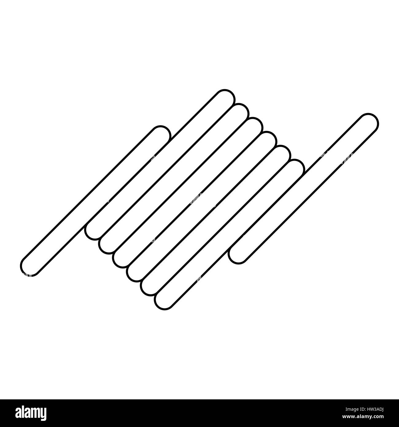 Filo spinato icona, stile contorno Illustrazione Vettoriale