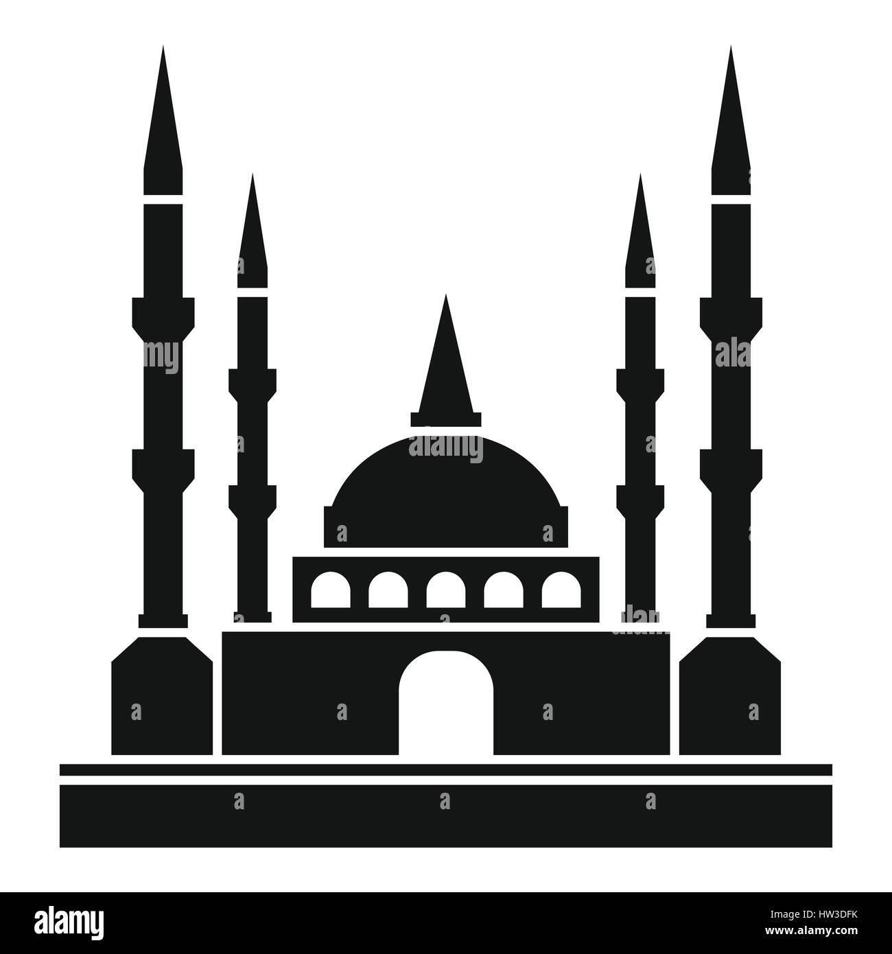 Icona della moschea, stile semplice Illustrazione Vettoriale