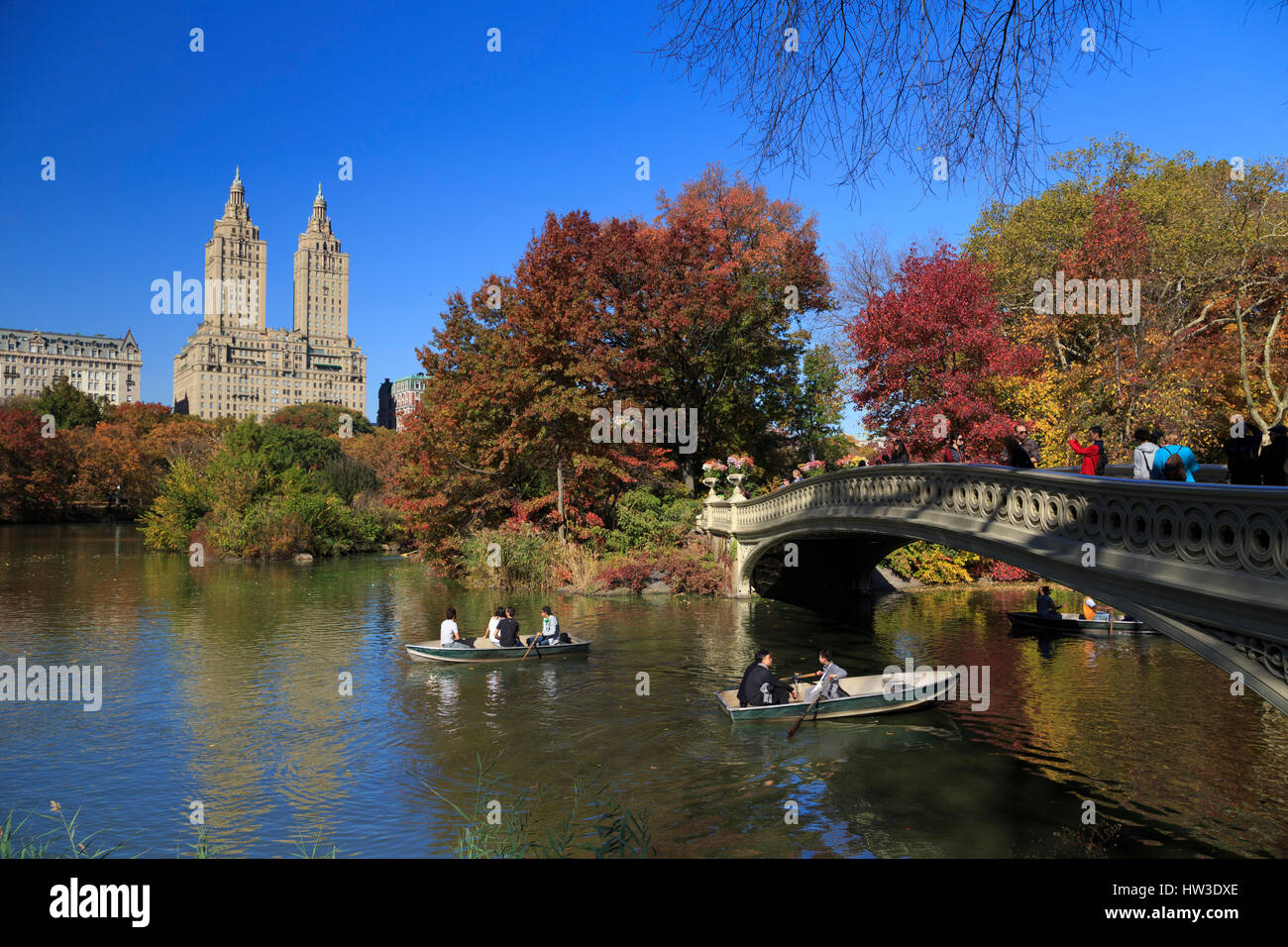Stati Uniti d'America, New York City, Manhattan, Central Park, il ponte di prua Foto Stock
