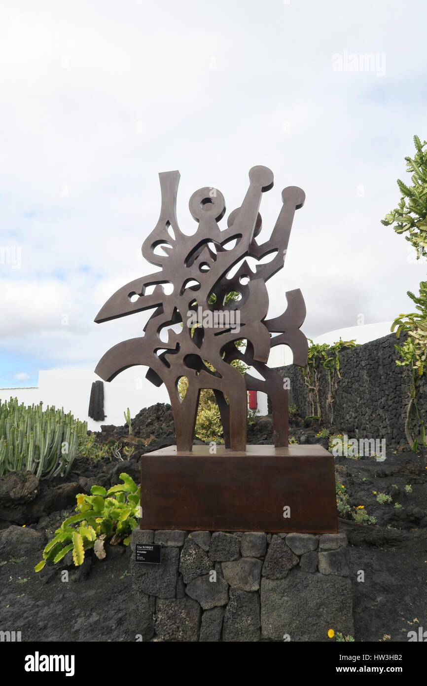 La scultura al Cesar Manrique Foundation di Lanzarote Foto Stock