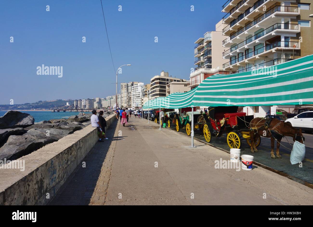 Vista di Vina del Mar, una località costiera città vicino a Valparaiso e Santiago. Il Pacific Alliance Summit incontrato nel marzo per discutere il Trans Pacific Foto Stock