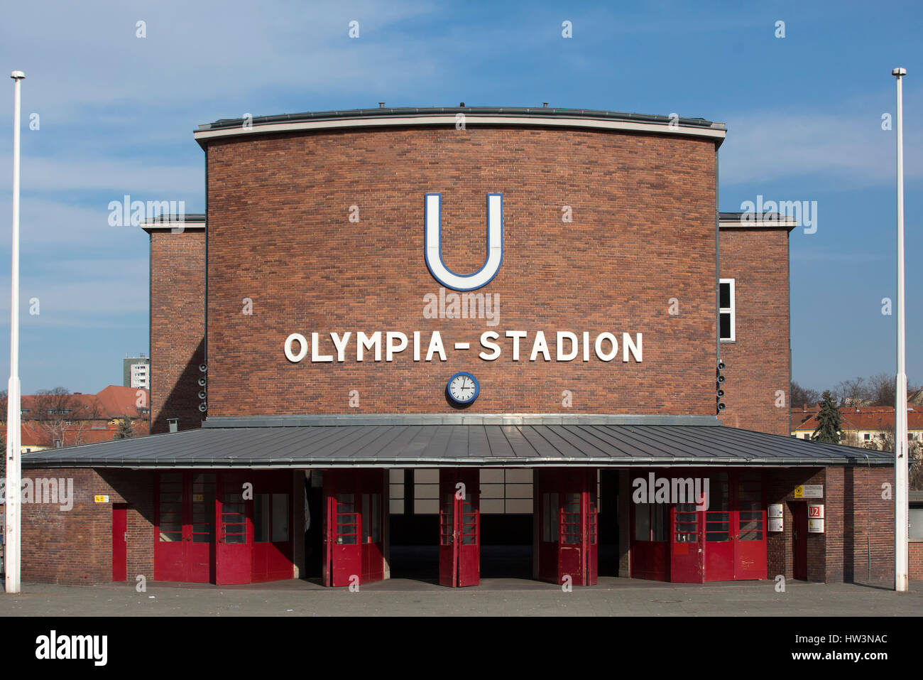 Ingresso alla stazione della metropolitana, Stadio Olimpico di Berlino, Germania Foto Stock