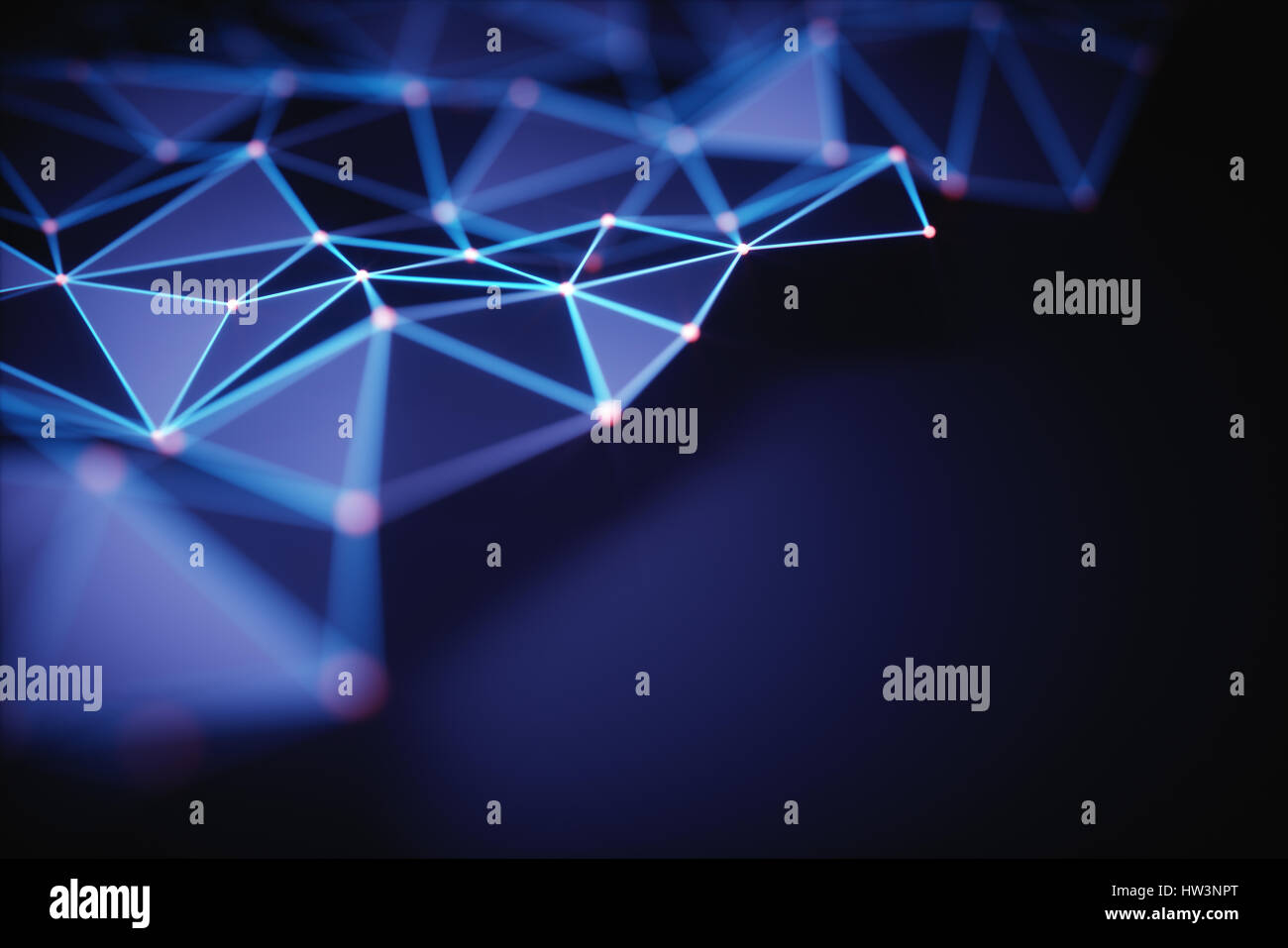 3D'illustrazione. Sfondo astratto, collegamento e linee di tecnologia. Foto Stock