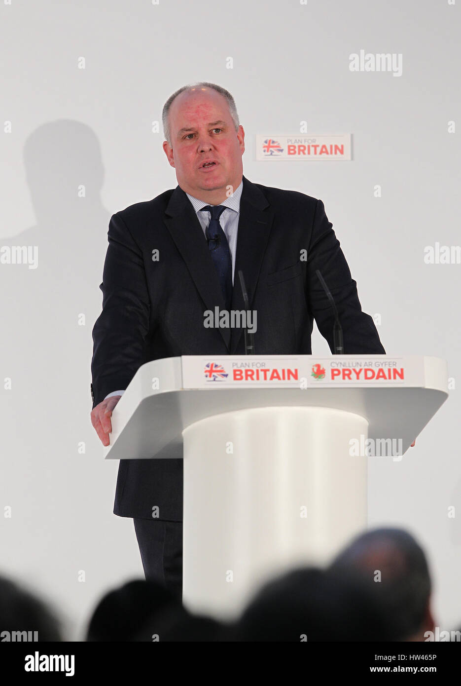 Cardiff, Regno Unito, 17 Mar, 2017. Andrew rt Davies, leader del Welsh conservatori del National Assembly for Wales parla al conservatore forum di primavera che si svolge presso il sse swalec stadium Foto Stock