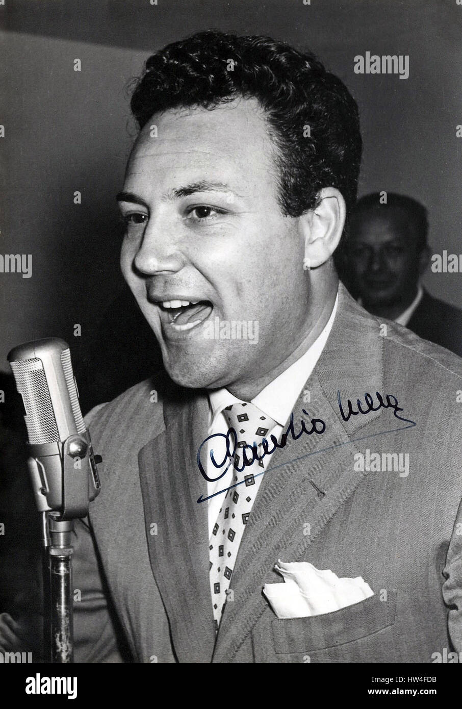 Cantante Italiano Claudio Villa la fotografia con autografo Foto Stock