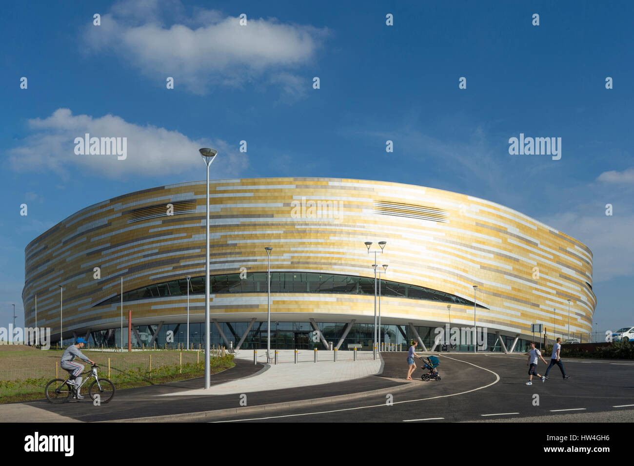 Vista esterna del Derby Arena, UK. Foto Stock