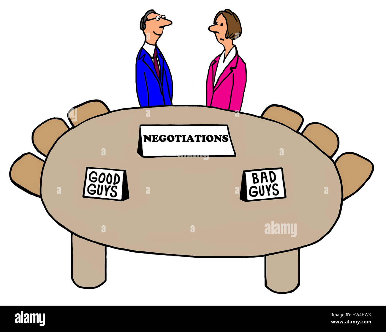 "Forse dovreste riconsiderare quelli posizionare le schede, Ms Harris?' (negoziati/bravi ragazzi/cattivi) Foto Stock