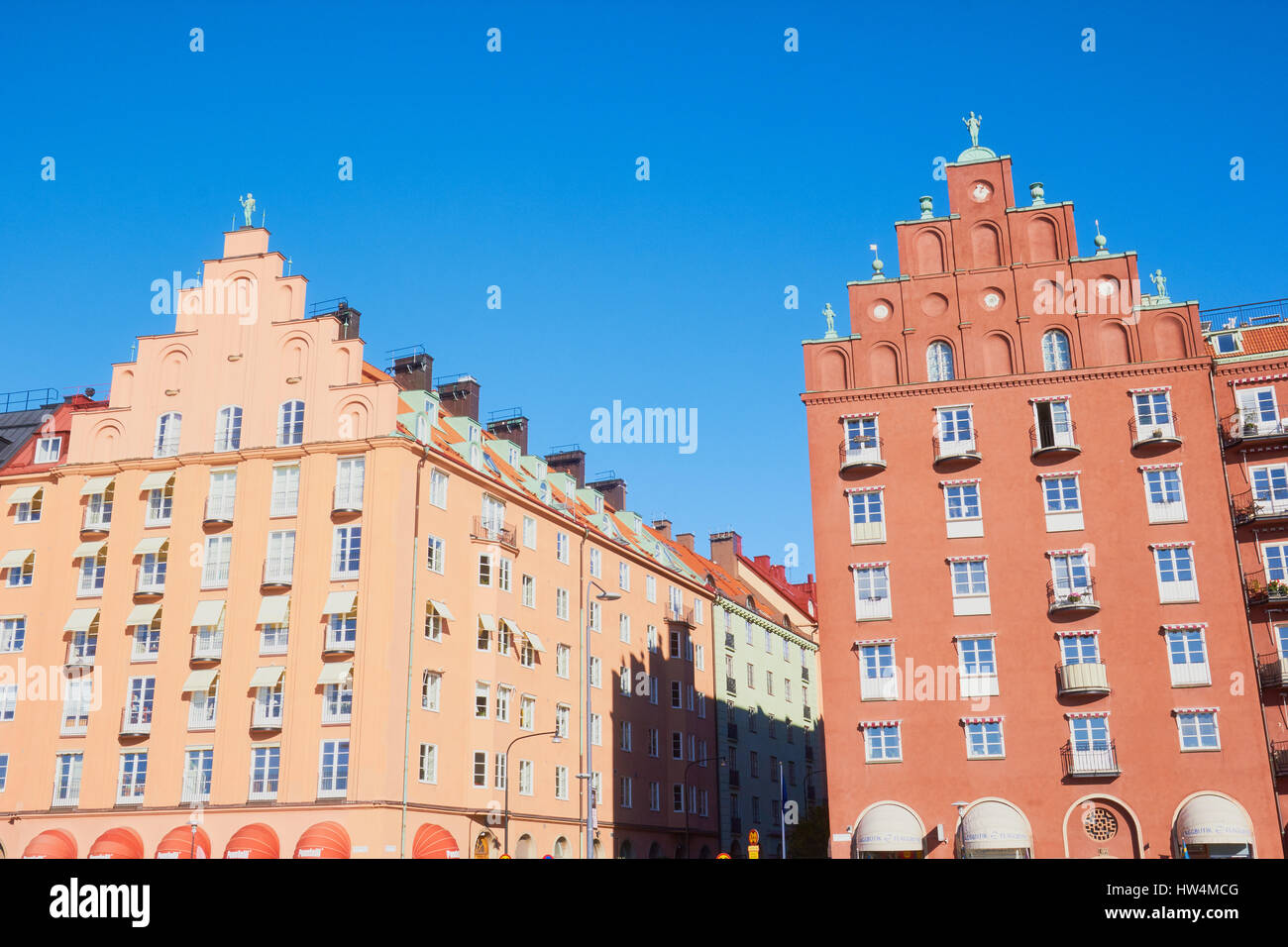 Proprietà decorative su Norr Malarstrand, Kungsholmen, Stoccolma, Svezia e Scandinavia Foto Stock