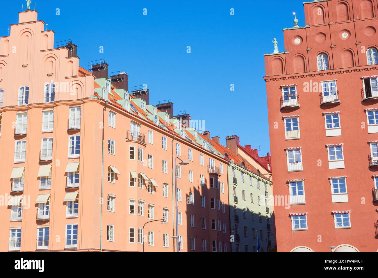 Proprietà decorative su Norr Malarstrand, Kungsholmen, Stoccolma, Svezia e Scandinavia Foto Stock