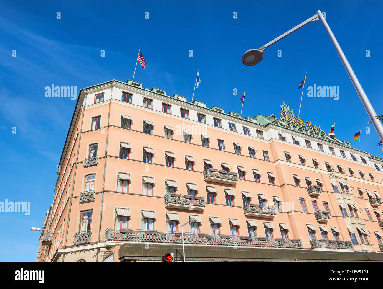 Albergo 5 stelle Grand Hotel, Stoccolma, Svezia, in Scandinavia. Fondata dal francese Jean-Francois Regis Cadler e aperto nel 1874 Foto Stock