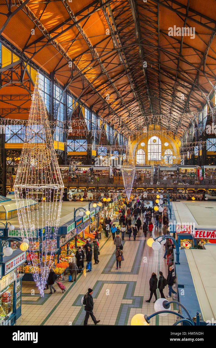 Mercato Centrale Nagycsarnok. Budapest Ungheria, Europa sud-orientale Foto Stock