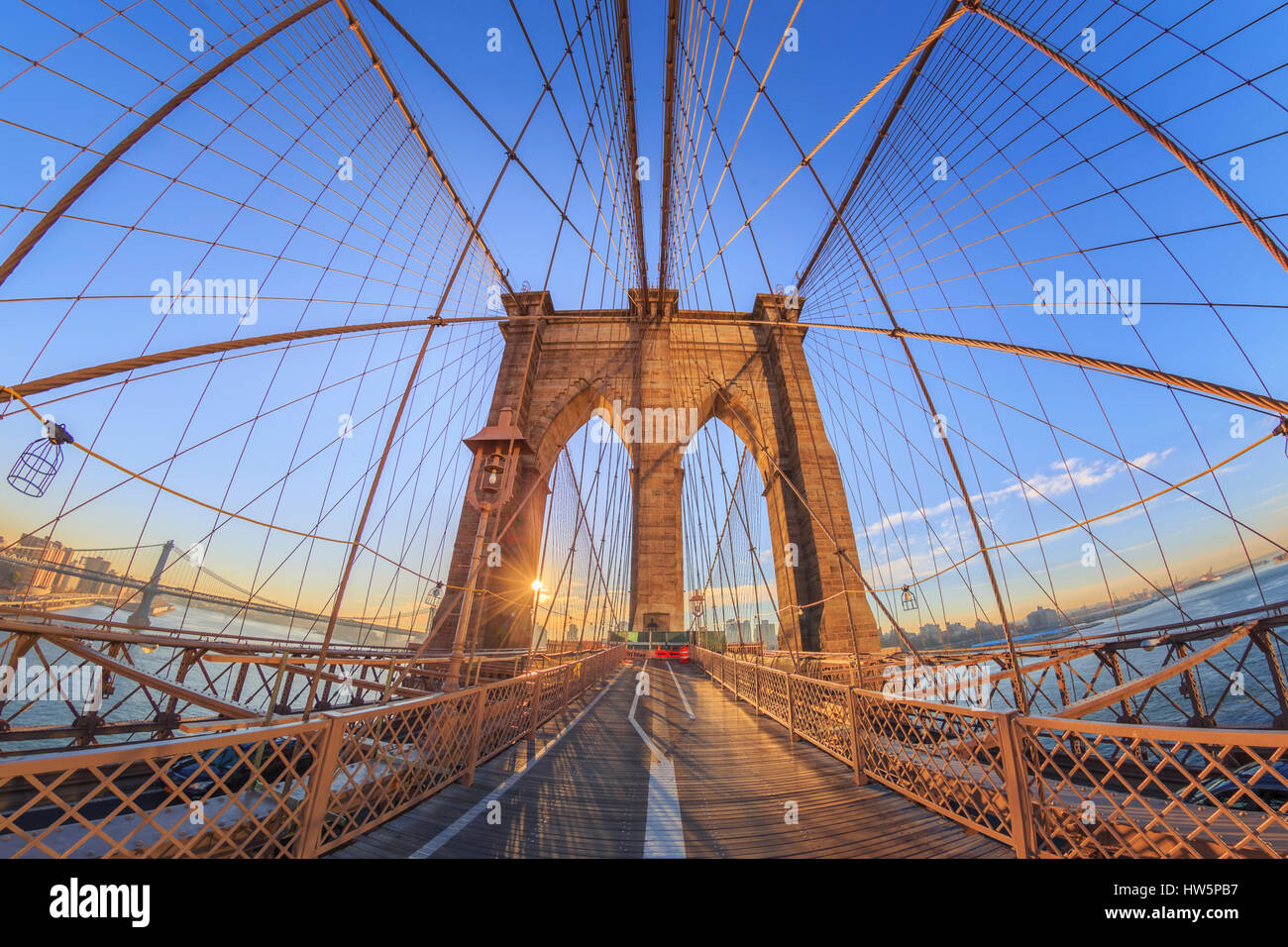 Stati Uniti d'America, la città di New York, il Ponte di Brooklyn Foto Stock