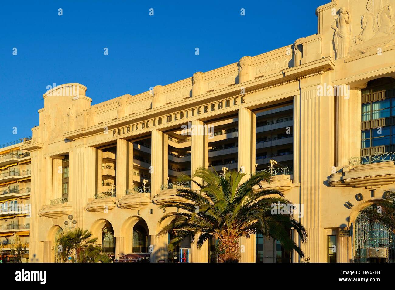 Francia, Alpes Maritimes, Nizza Promenade des Anglais, l'Hotel Palais de la Mediterranee Foto Stock