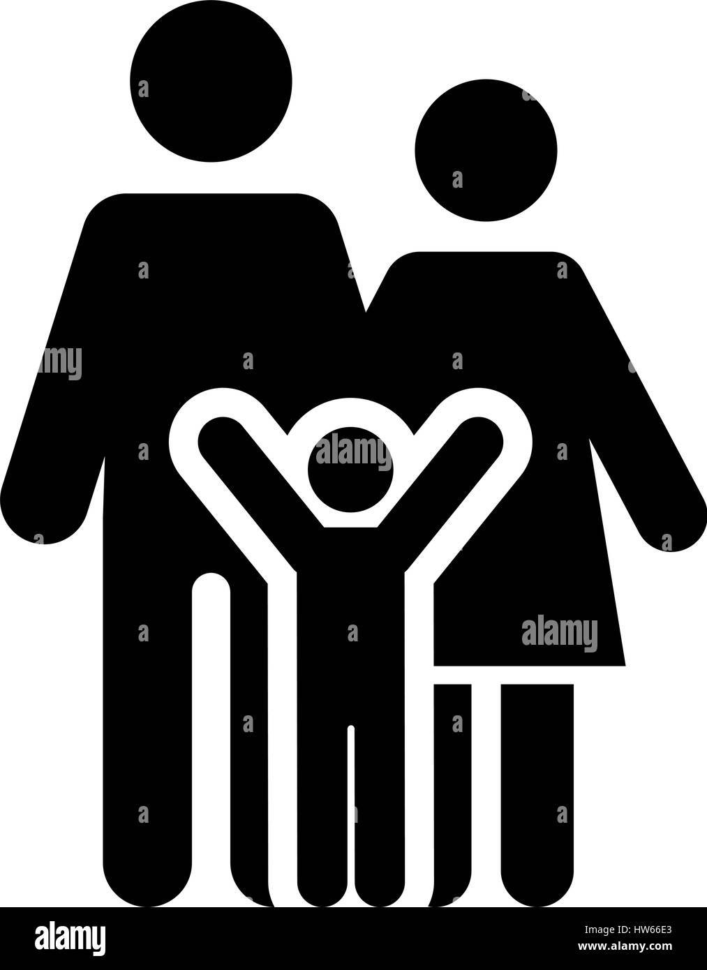 Il sostegno della famiglia icona. Design piatto. Illustrazione Vettoriale