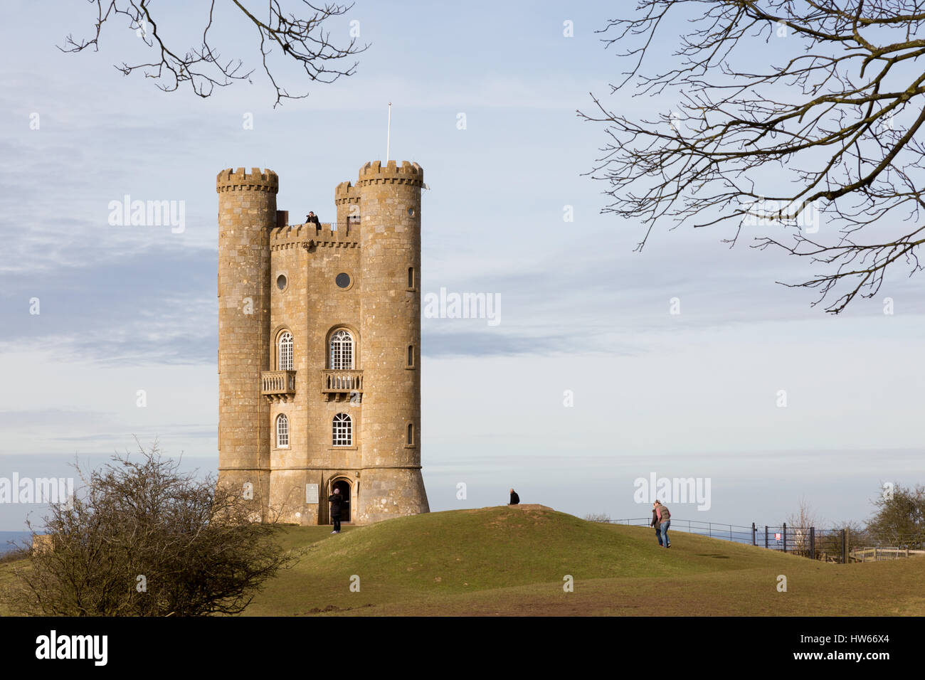 Broadway Tower, un edificio del XVIII secolo di follia su Broadway Hill, Cotswolds, Worcestershire Inghilterra REGNO UNITO Foto Stock