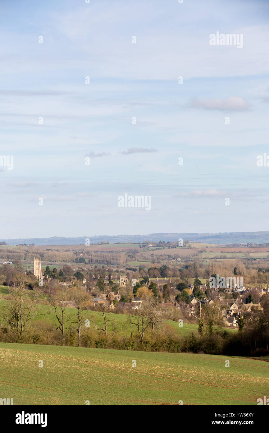 Chipping Campden, e la campagna circostante, una piccola città di mercato nelle Cotswolds, Gloucestershire England Regno Unito Foto Stock