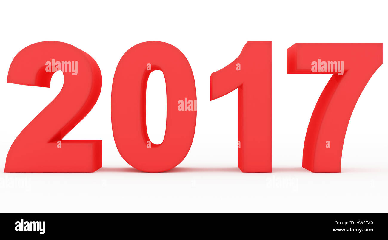 anno 2017 rosso Foto Stock
