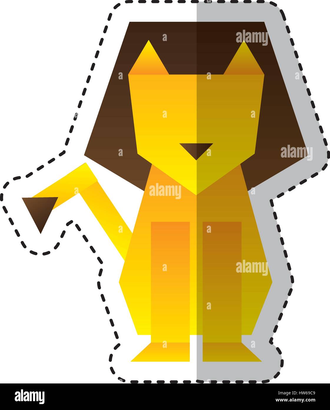 Lion bassa poli style Illustrazione Vettoriale