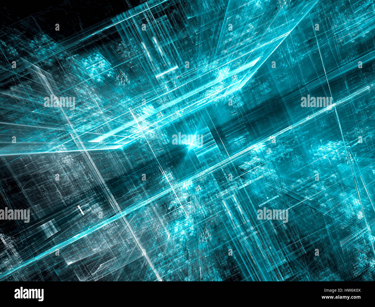 Città Futura - abstract generati digitalmente immagine Foto Stock