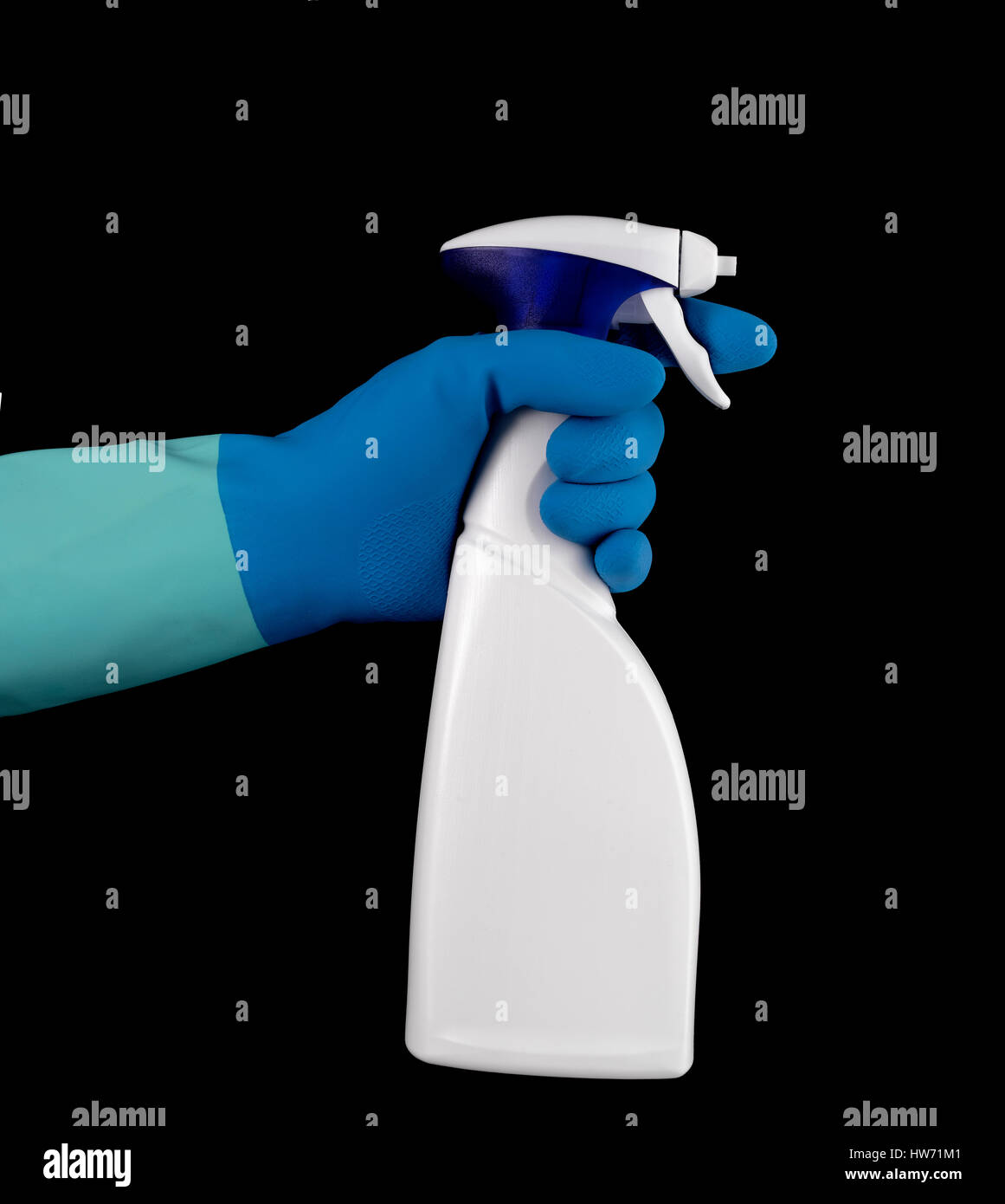 Pistola a spruzzo su nero Foto Stock