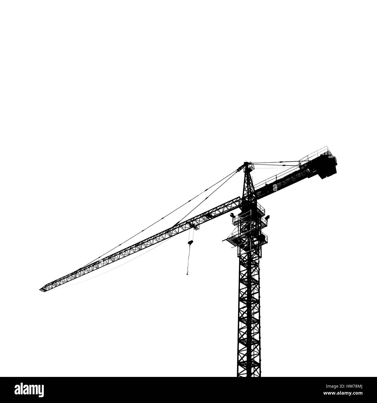 Yellow Crane in fondo cielo Foto Stock