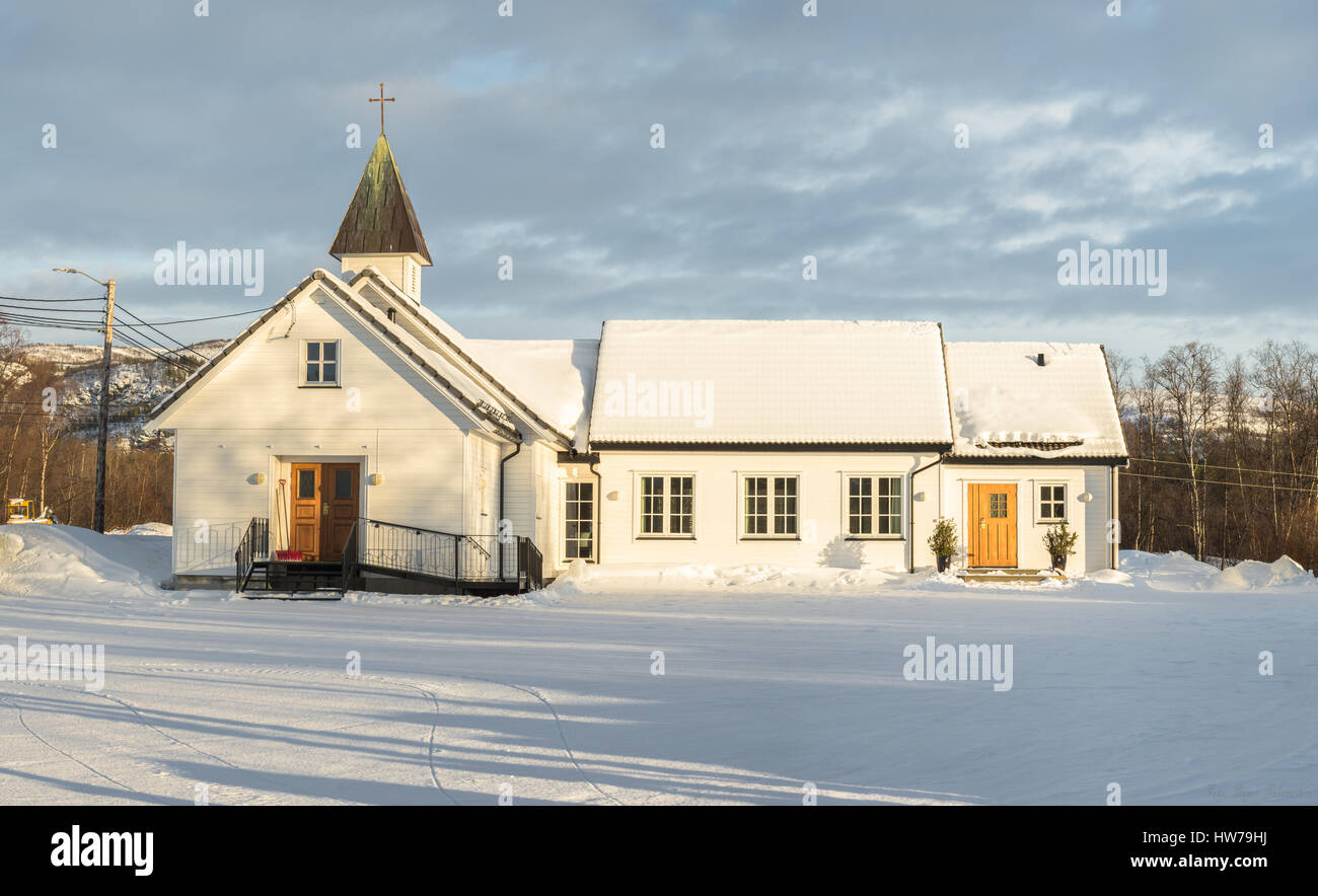 Cappella Rafsbotn in Alta, Finnmark, Norvegia Foto Stock