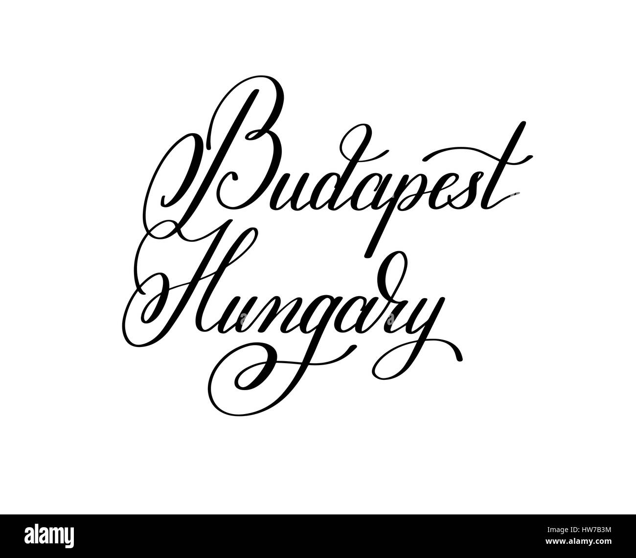 Scritte a mano il nome della capitale europea - Budapest Hunga Illustrazione Vettoriale