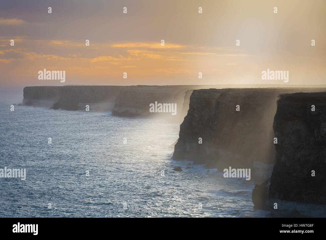 La grande ansa australiano - Bunda Cliffs - Nullarbor pianure, Sud Australia Foto Stock