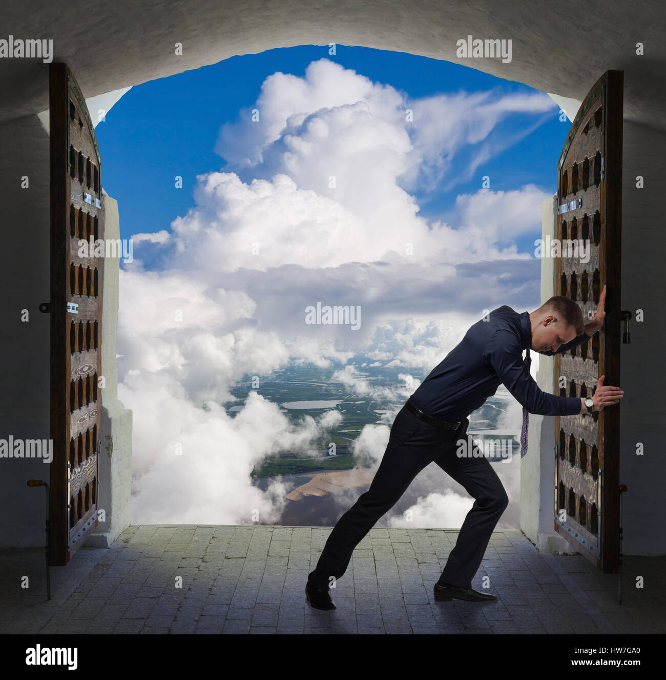 Imprenditore ha trovato uscire, concept Foto Stock