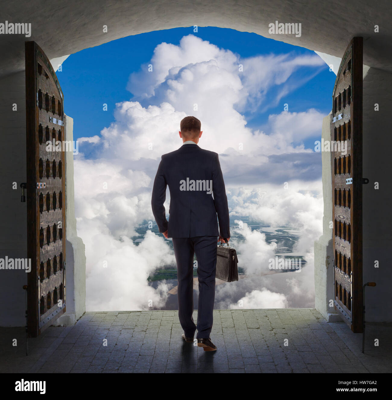 Imprenditore ha trovato uscire, concept Foto Stock