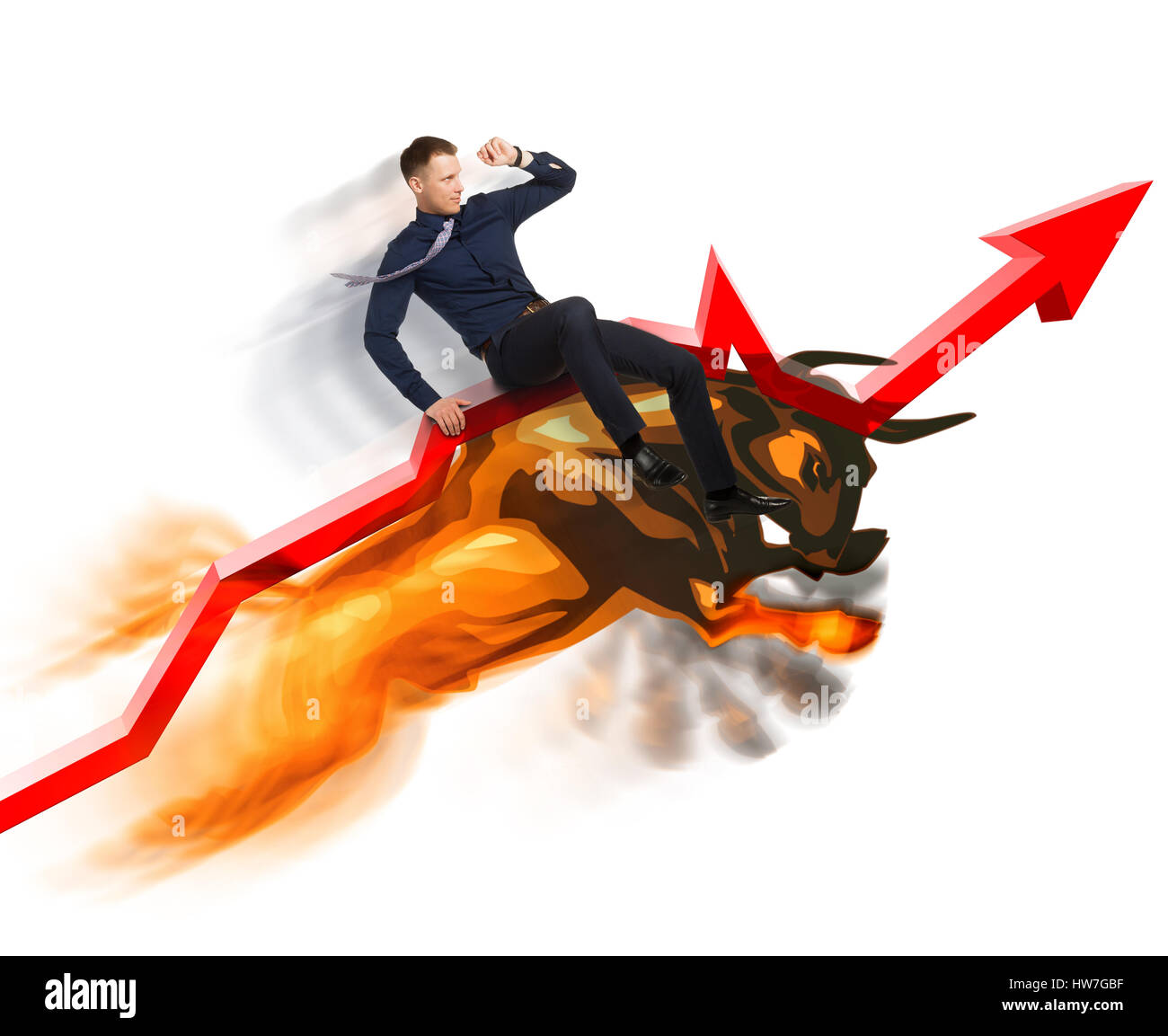 Il mercato Bull concetto su Stock Exchange Foto Stock