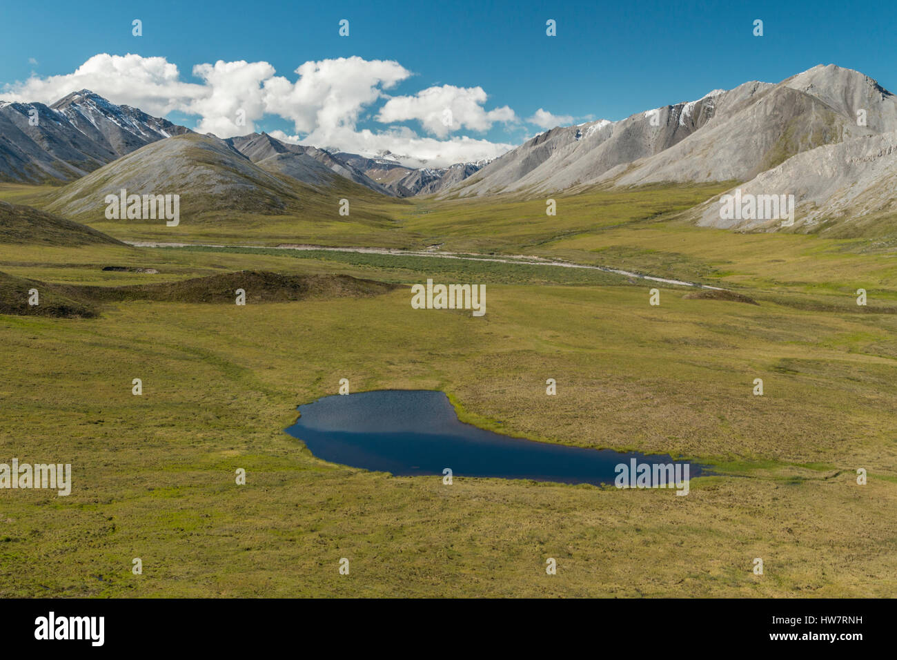 Bollitore elettrico stagno sul lato nord del Brooks Range, Alaska. Foto Stock Bollitore elettrico stagno sul lato nord del Brooks Range, Alaska. Foto Stock