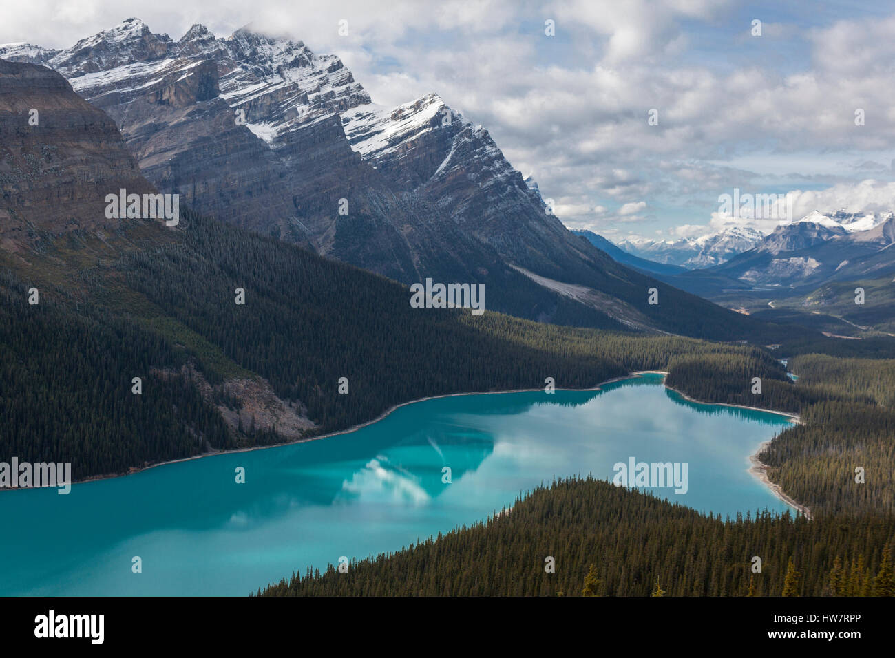 Peyto Lake nel Parco Nazionale di Banff, Canada Foto Stock