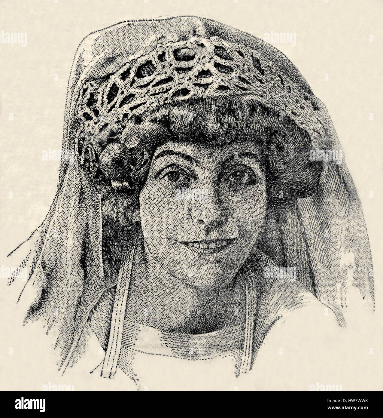 Myriam Harry. Maria Shapira Rosette. (1869-1958). Il francese giornalista e scrittore. Ritratto. Incisione. Xix secolo Foto Stock