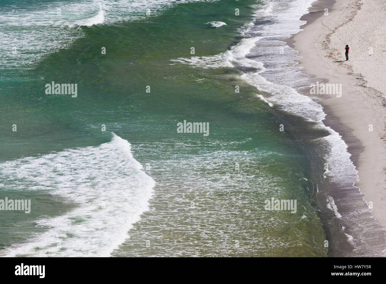 Francia, Haute Corse, Le Nebbio Regione, Plage de Ostriconi spiaggia, vista in elevazione Foto Stock