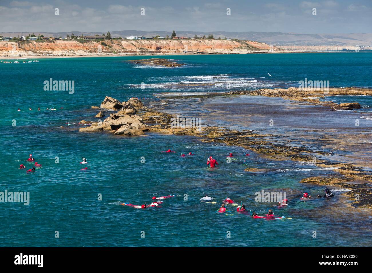 In Australia, in Sud Australia, Fleurieu Peninsula, Christie's Beach, snorkeling Foto Stock