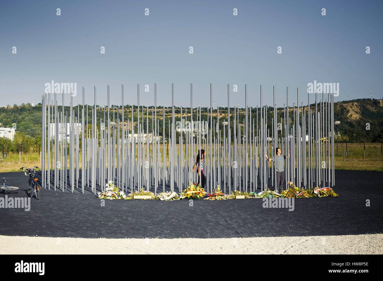 Francia, Haute Garonne, Toulouse, AZF Memorial commemora la morte di 31 persone nell'esplosione della fabbrica. Foto Stock