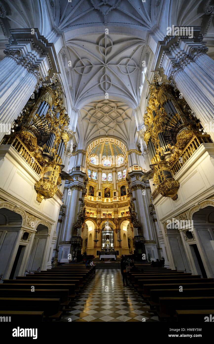 Spagna, Andalusia, Granada, gli interni della cattedrale dell'Incarnazione Foto Stock