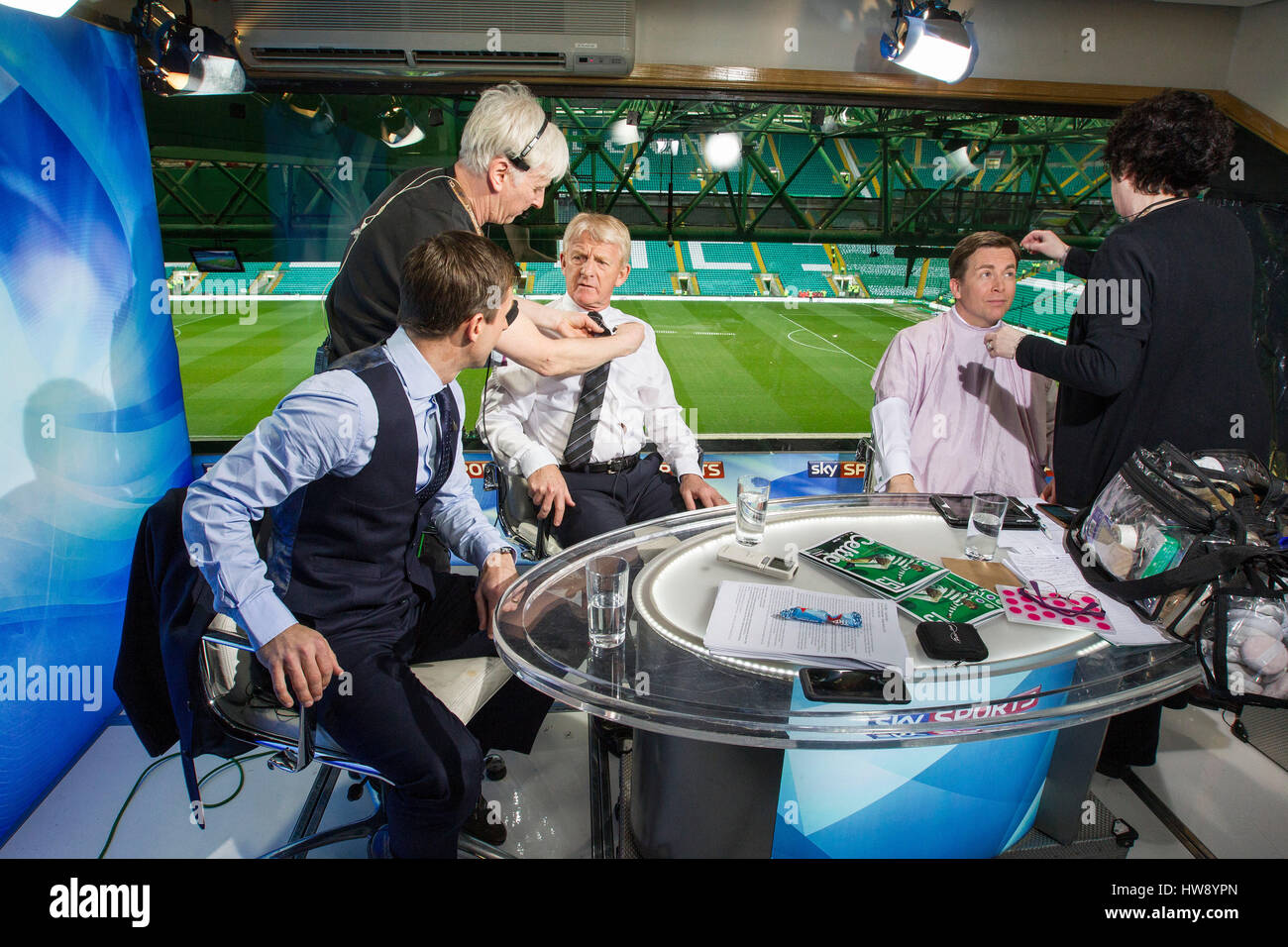 Studio televisivo di Celtic FC per il Celtic V Rangers Foto Stock